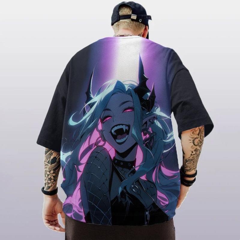 Anime Girl Printed Oversized T-shirt