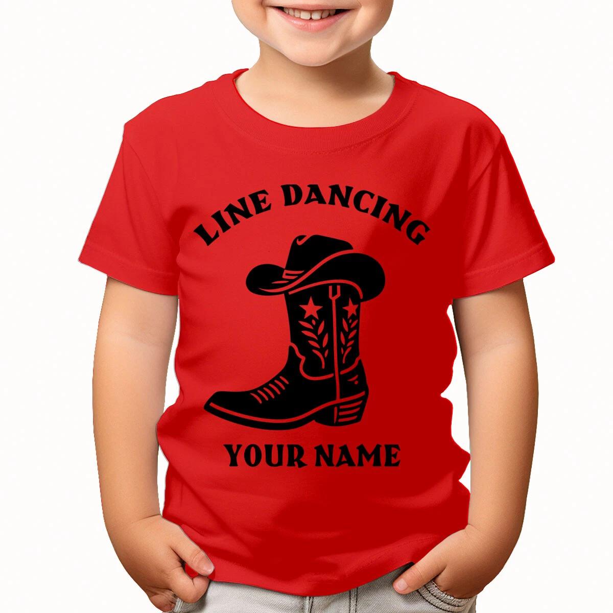 

Personalised Cowboy Boot Hat Line Dancing T-Shirt Add Name For Birthdays #TA-195 120