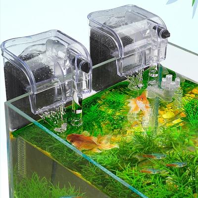 1 st - Hängande Typ Akvarium Externt Filter med Syrepump Vattenfilter Fiskbehållare Filter Tillbehör för Akvatiska Miljöer