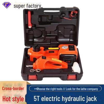 12 V 5-Tonnen-Elektro-Hydraulikwagenheber und Schraubenschlüssel mit Luftpumpe für Autos und SUVs