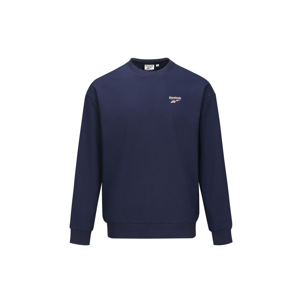 Reebok Pull-over couleur unie à manches longues Sweat-shirt unisexe Bleu marine 24FRE301UGN2