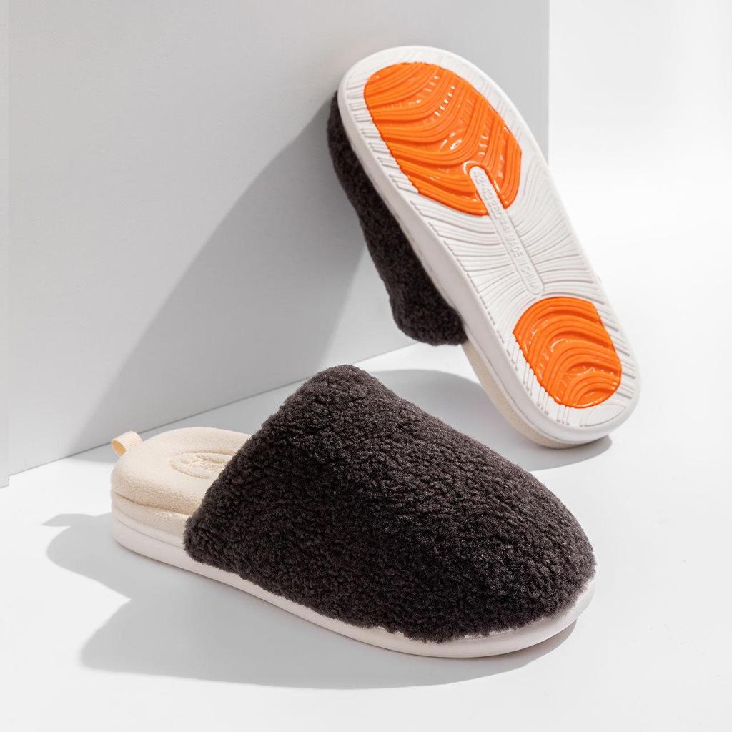 Detachable Winter Indoor Non-Slip Furry Velvet Waterproof Slippers for Couples