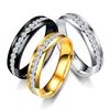 Crystal Couple Ring Men's Women's Titanium Steel Wedding Engagement Ring Anniversary Jewelry Gift