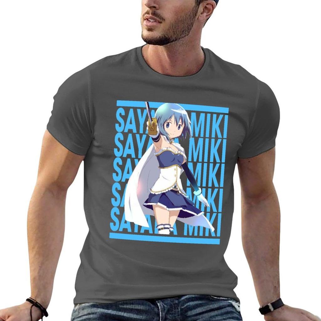 Madoka Tees Magica Anime Sayaka Miki Tshirt Fashion Pattern Printed Tee Shirt