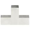 Vidaxl T-Shaped Post Connector, Galvanized Metal, 71X71 Mm