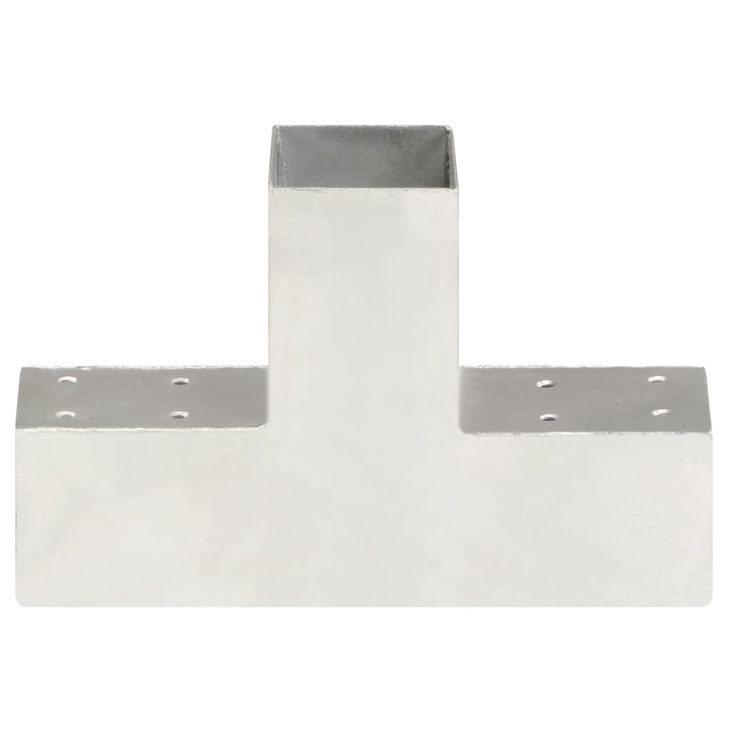 Vidaxl T-Shaped Post Connector, Galvanized Metal, 71X71 Mm
