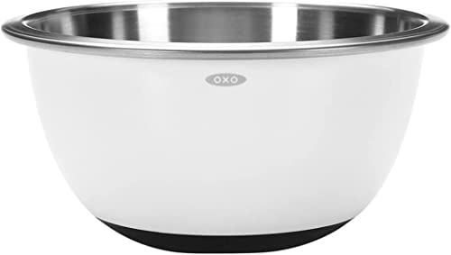

OXO Mixing Bowl, Stainless Steel, Medium, White