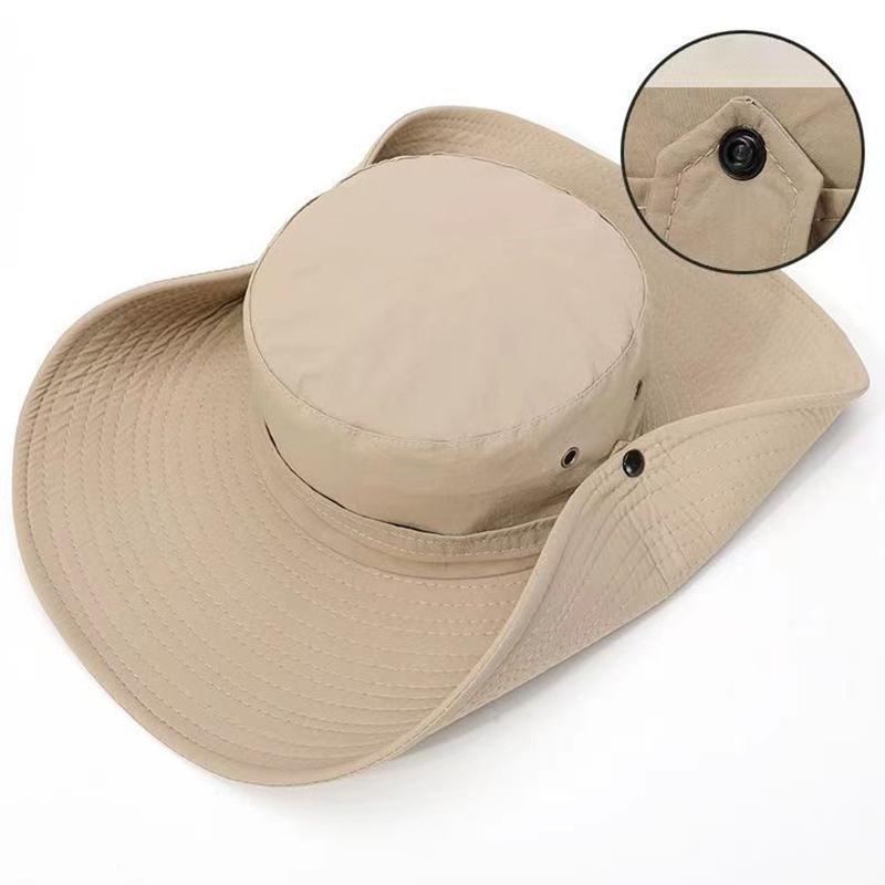 Western Cowboy Style Fishing Hat, Sun Protection Hat, Outdoor Oversized Brimmed Sunshade Hat, Hiking Hat
