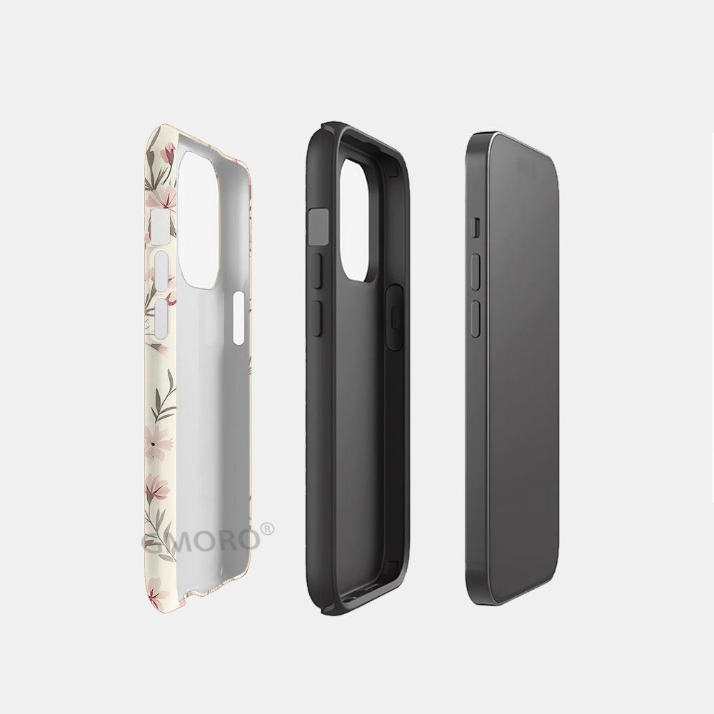 Summer New Product Jane European Fresh Temperament Flower Mobile Phone Case Apple Magnetic Protective Case iPhone Double-layer Anti-drop Case