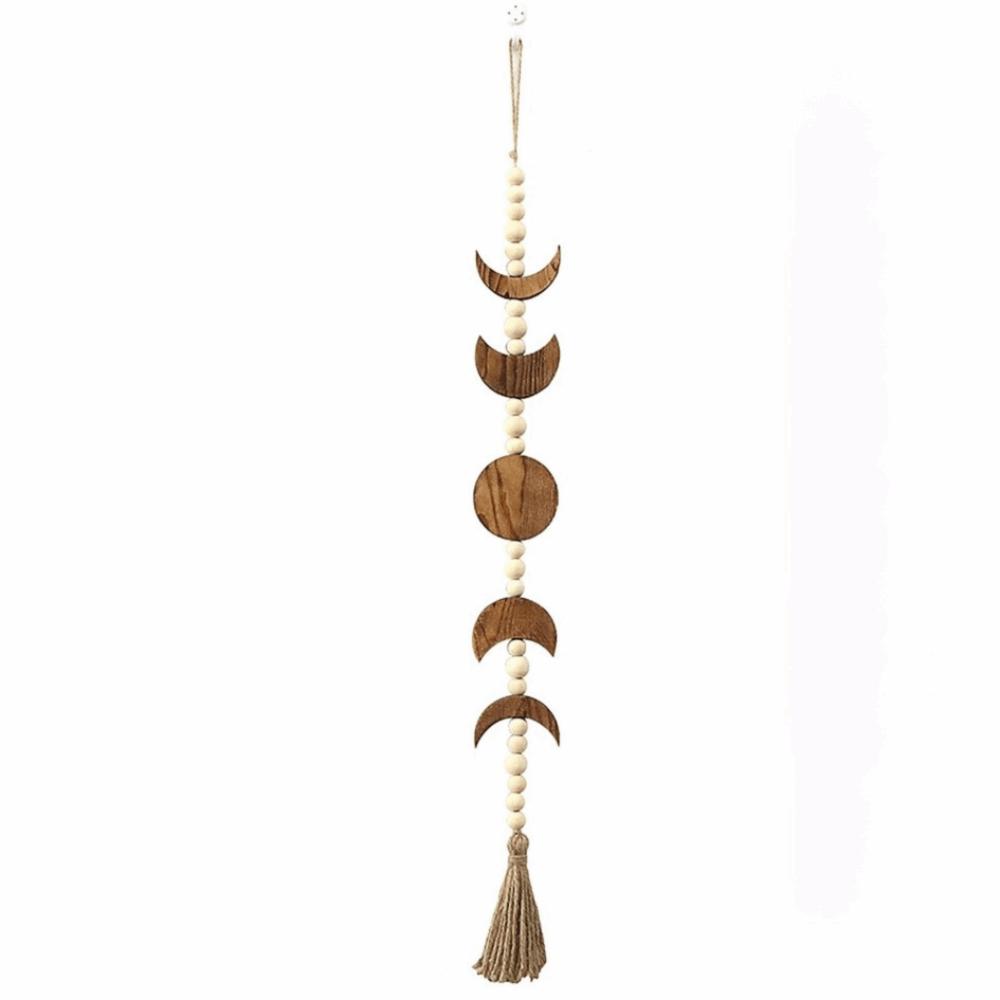 29.92in Linen Rope Ornament Wooden Boho Wall Decoration Wooden Wall Hanging Dorm