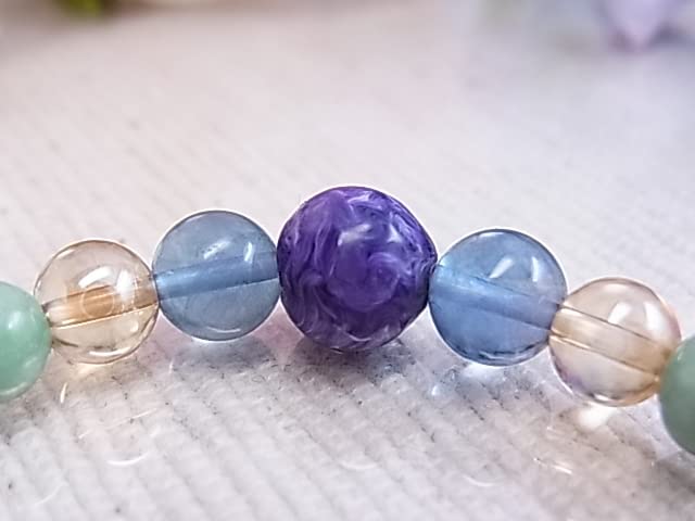 Larimar Charoite Burmese Jade Healing Adult Chic Power Stone Natural Stone Bracelet 65 D54 [LARIMARMJ]