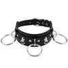 Wild O-Ring Leather Choker, Punk PU Circular Ring Clavicle Necklace for Nightclub