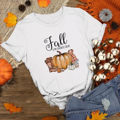 Happy Fall Pumpkin Halloween Day Graphic Tees Women Short Sleeve T Shirt Streetwear Aesthetic T