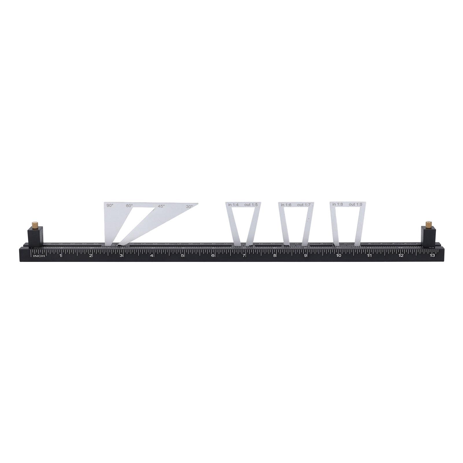 Gabarit à queues d'aronde Outil de marquage pour menuiserie Ensemble d'outils de marquage à queues d'aronde avec 6 gabarits et 4 angles pour un traçage facile