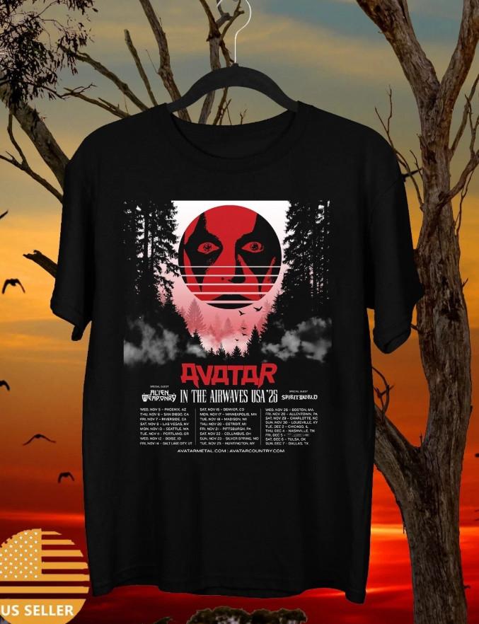 Avatar BAND In the Airwaves USA Tour 2025 T-shirt, S-4XL