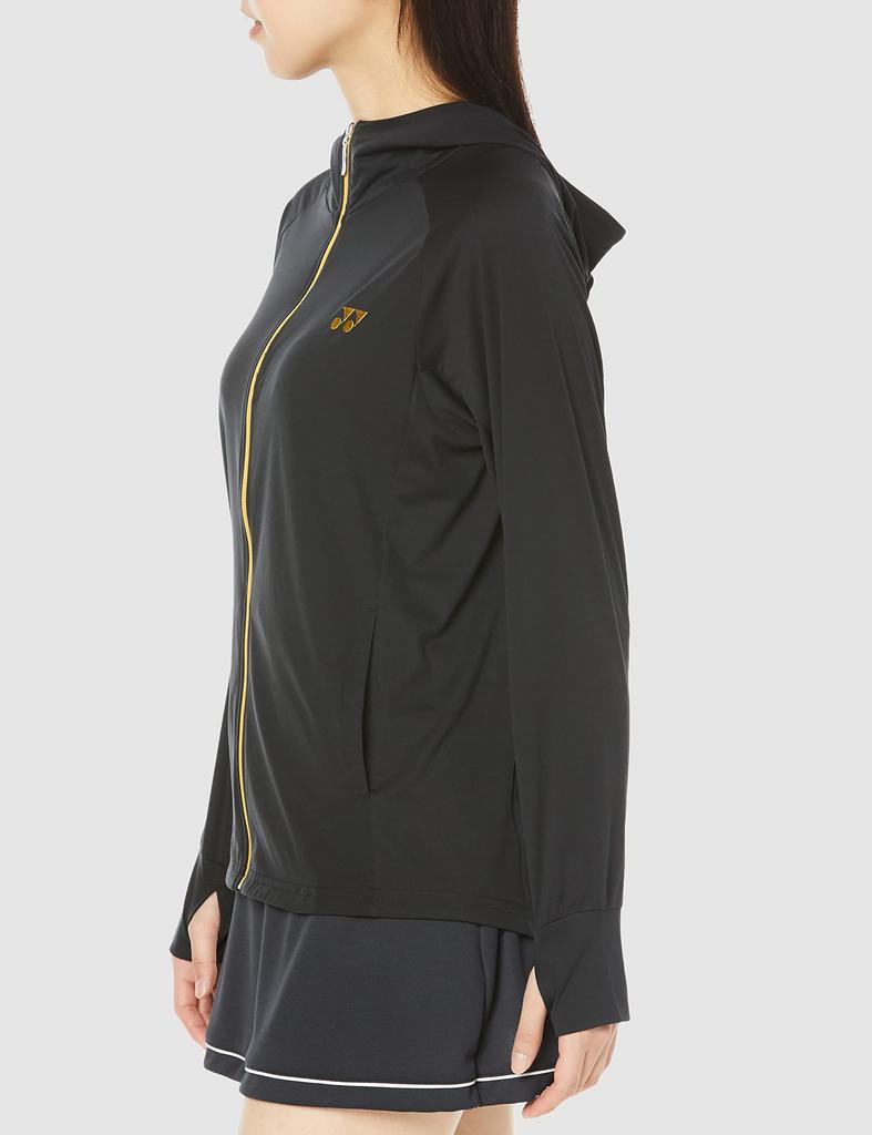 YONEX Knit Black Medium Women's Warm-Up Hoodie, 57076, (007),