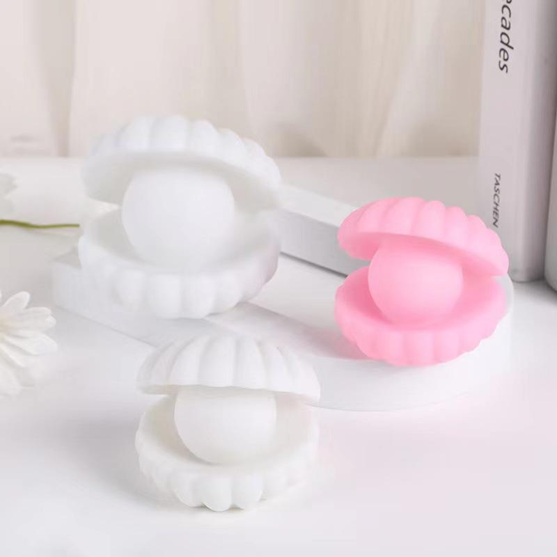 Mini Pearl Mussel Night Light Soft Lights Cartoon Shell Lamp Bedroom Nightstand Desktop