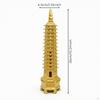 Copper Decorative Tower 13 Tier Pagoda Model Gold Metal Finish for Home Library
