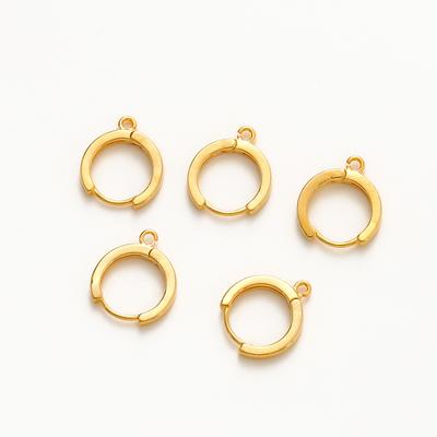 2/4/6 Stück 13MM 14K 18K Goldfarbe Messing Runde Ohrringe Creolen Ohrring-Clips Hohe Qualität DIY Schmuckherstellung Zubehör