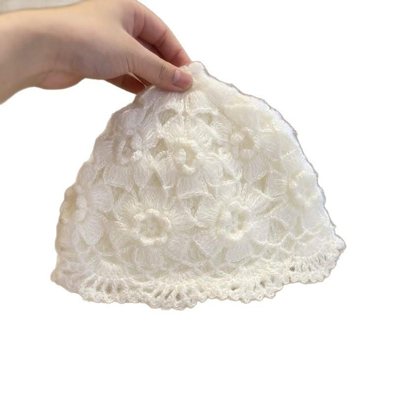 Double-layer handmade crochet pullover hat children's autumn and winter tide versatile warm knitted wool hat Baotou hat