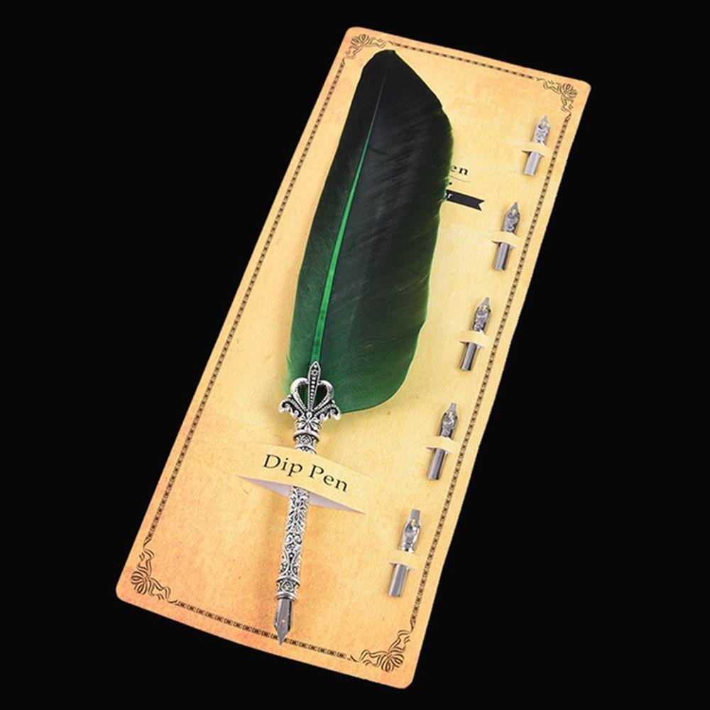 Vintage Geschnitzte Schräge Tauchfedern Schreibset Feder Ausgefallen Kielspitze Füllfederhalter Kalligraphie