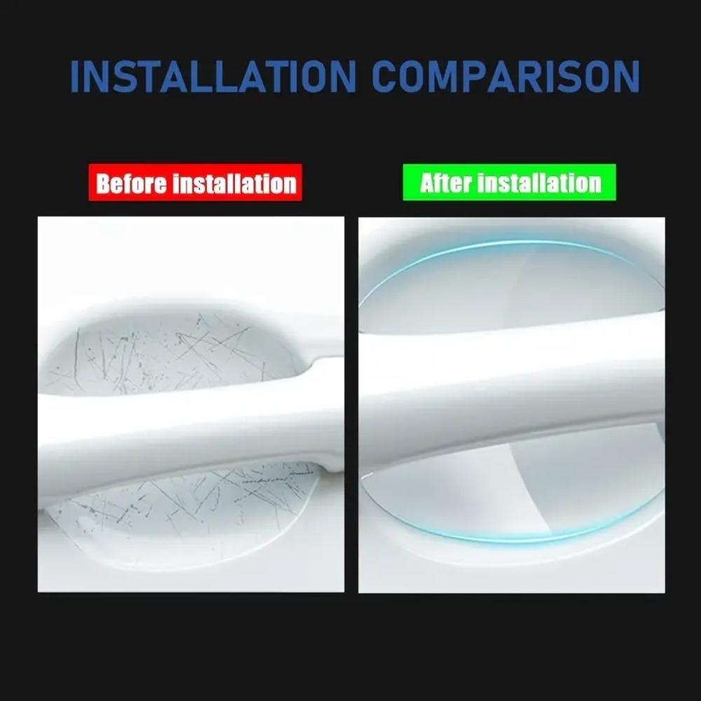 8Pcs/Set Of Door Handle Stickers, Scratch-Resistant Handles, Bowl Stickers, Decorative Films, Car Protective Equipment