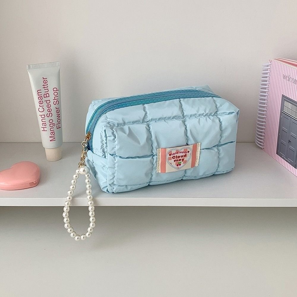 Pen Bag Korean Pencil Case with Pearl Lanyard Pencil Pouch Stationery Holder