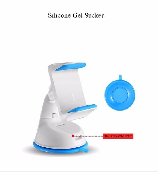 Universal Car Mount Holder With Pu Gel Suction Cup 360 Degree Rotation For Dashboard Use