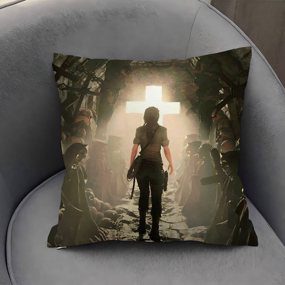 Tomb Raider Game Laracroft Pillowcase Toon Gift Cushion Cover Bedroom Home Sofa Chair Seat Decor Pillow Case