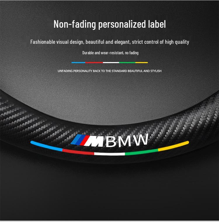 BMW iX3 Suede & Leather Steering Wheel Cover (2020-2022) - Universal, Four Seasons, Carbon Fiber Design