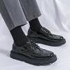 New leather shoes business dress men's shoes British glossy leather shoes heightening casual platform shoes fringed loafers