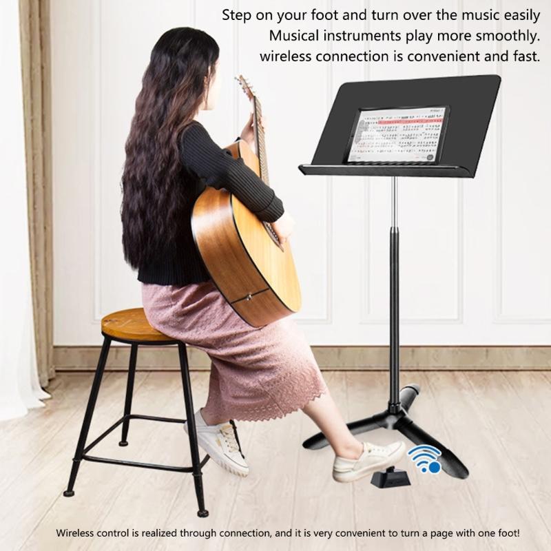 High Sensitivity Foot Operated Wireless Page Turner Pedal for Seamlessly Music Performances and Classroom Use, Recording