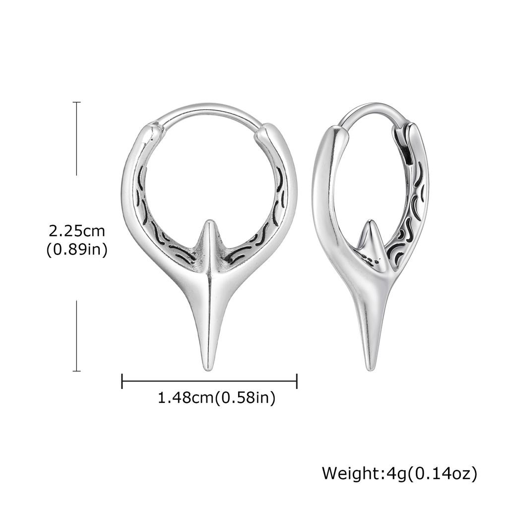 Stainless Steel Huggies Earring for Men Boys,Punk Silver Color Hoop Earring,Perforable Earring