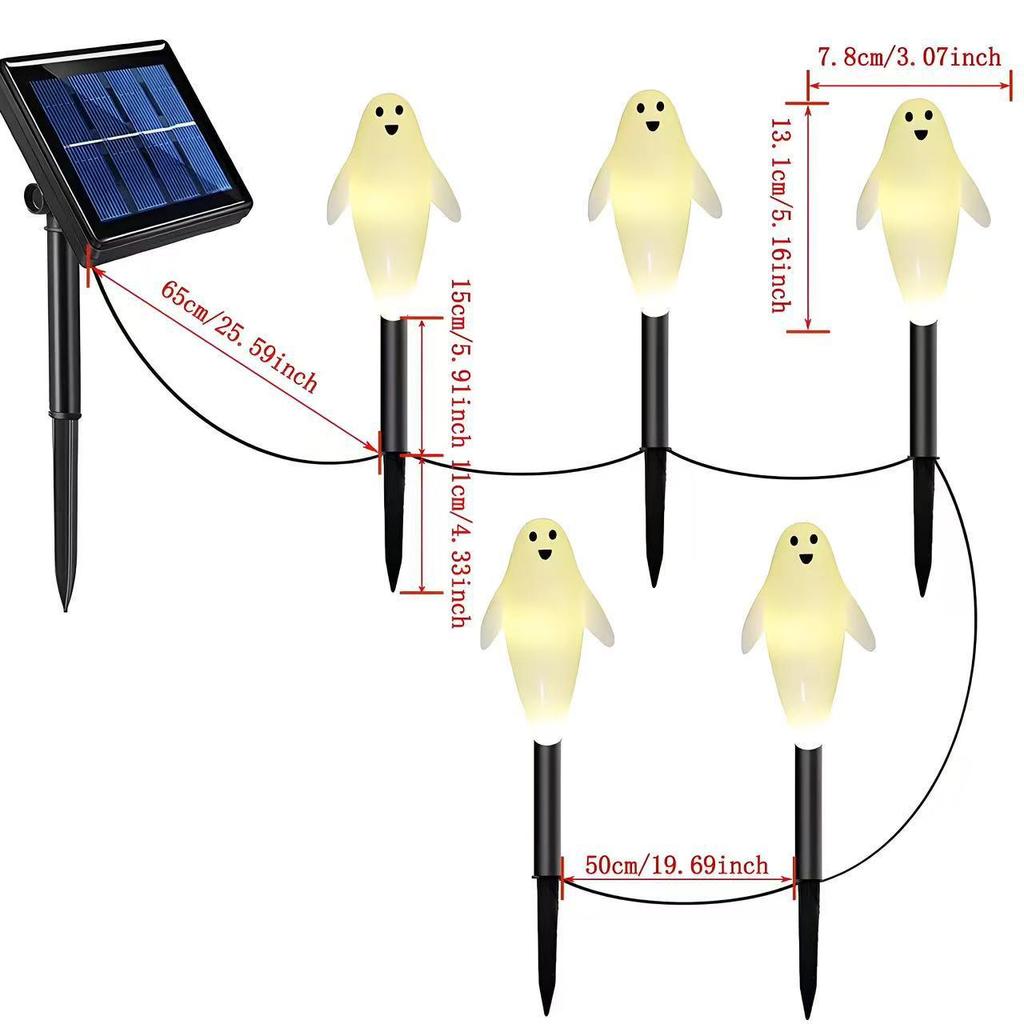 Solar-Powered Halloween Pumpkin Skeleton Ground Lights - Waterproof Outdoor Garden Decor