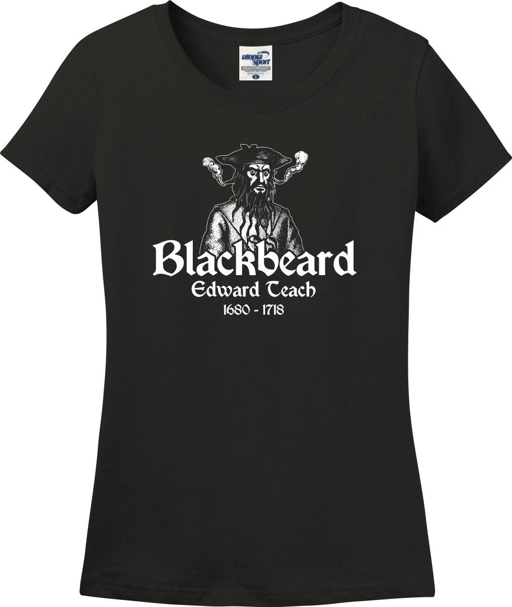 Blackbeard Edward Teach Pirate Missy Fit Ladies T-Shirt (S-3X) L