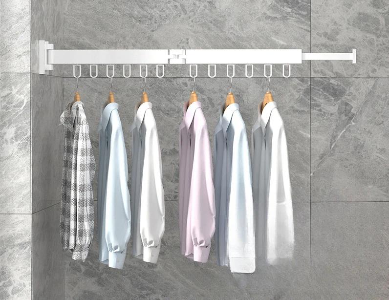 Wall-Mounted Foldable Aluminum Alloy Clothes Drying Rack Perfect for Balcony Bedroom Kitchen Living Room