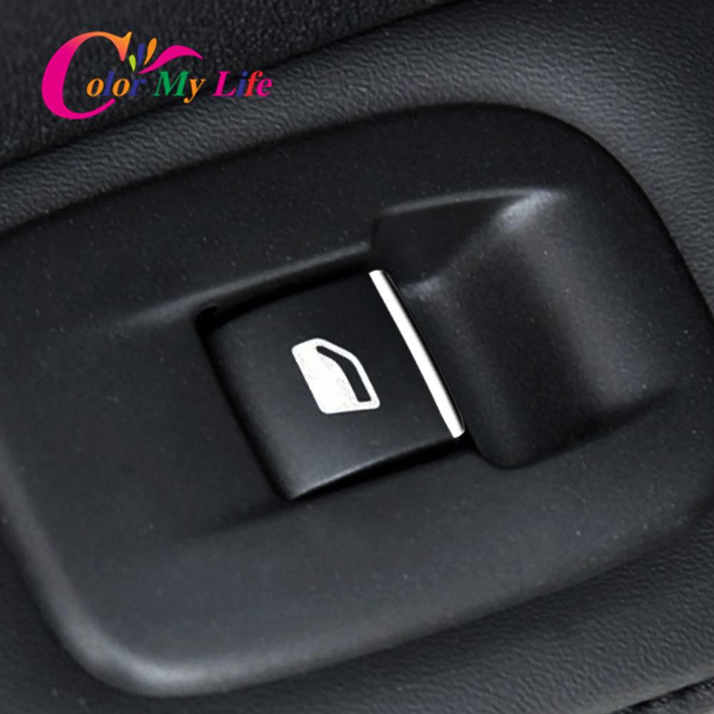 Car Styling ABS Chrome 7Pcs/Set for Peugeot 308 2014 2015 2016 2017 2018 Door Window Lift Button Switch Sequin Trim