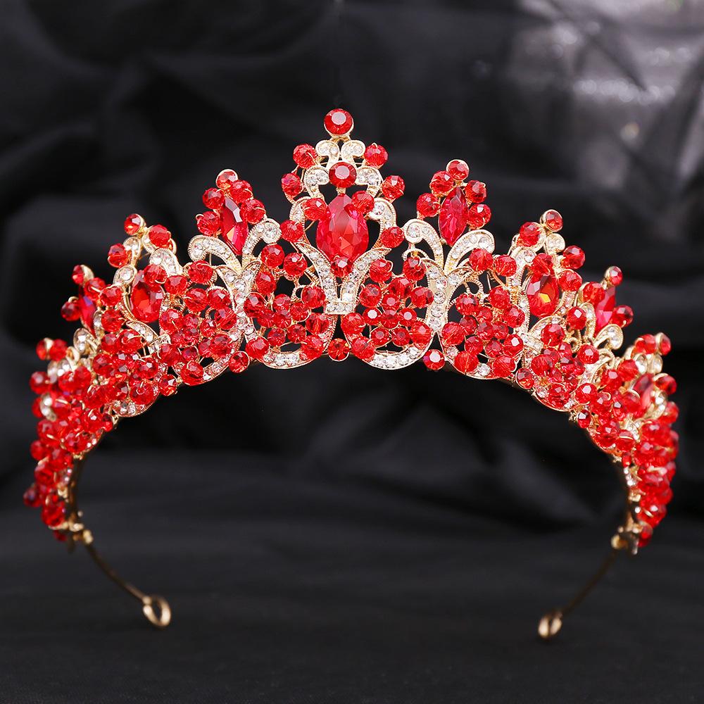 European Crystal Diamond Handmade Gypsophila Hair Accessories Headband Baroque Beaded Beauty Leaf Bridal Crown