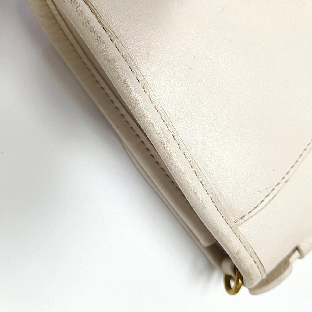 [Pre-Owned] White Leather Crossbody Bag - Good #1NDP2CG