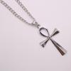 European & American Cross Necklace with Ancient Egyptian Ankh Pendant for Men