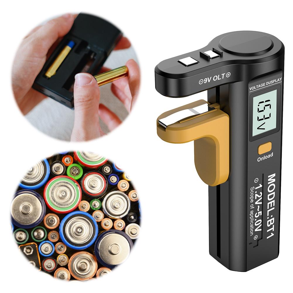 Digital Battery Tester Battery Checker Volt Measure Battery Capacity Check Detector for AA AAA C D 9V 1.5V Button Cell Batteries