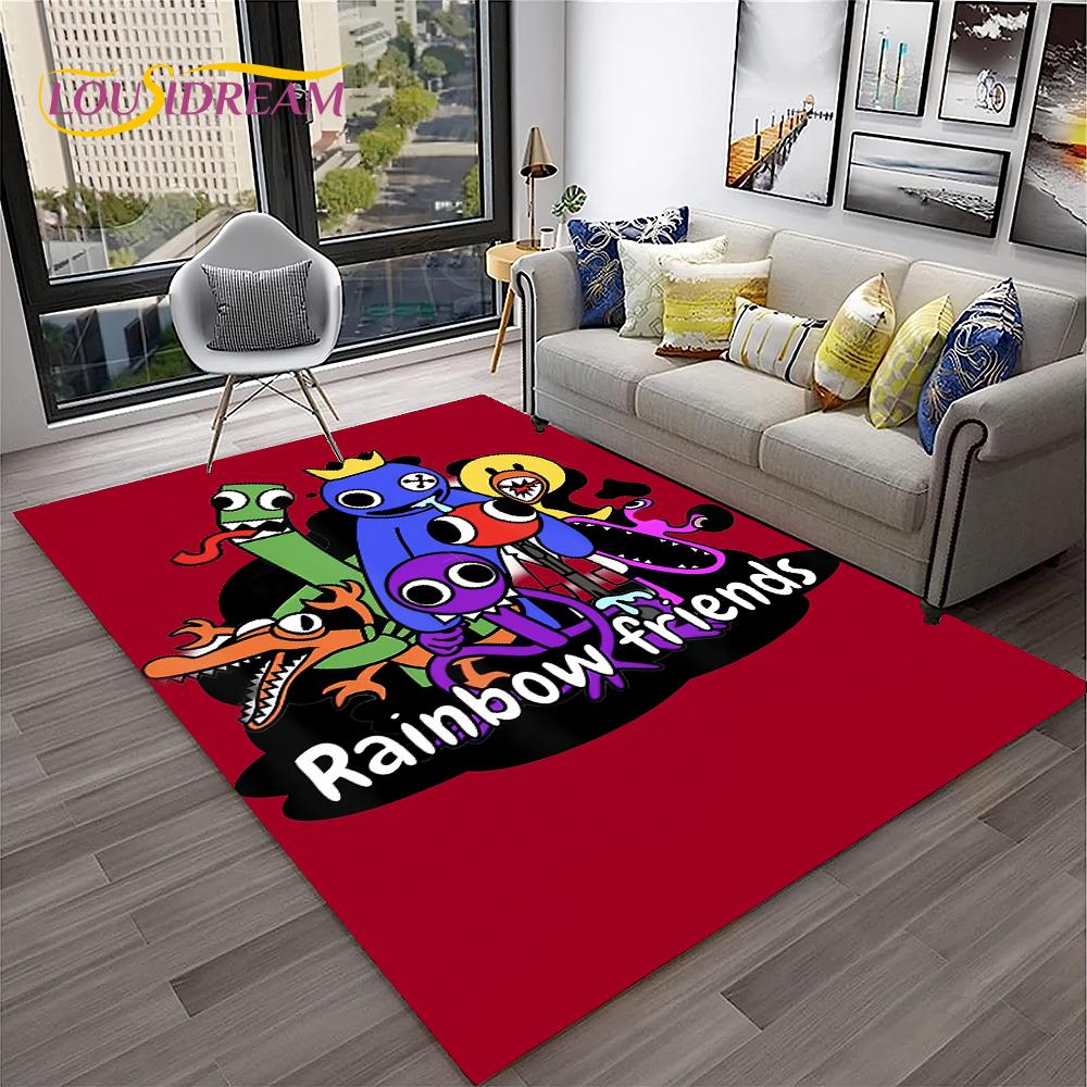 Game R-Rainbow Friends Cartoon  Area Rug,Carpet for Home Living Room Bedroom Sofa Doormat Decor,kid Play Non-slip Floor Mat Gift