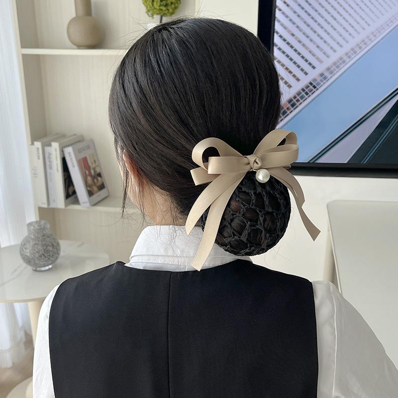 Nurse Head Flower Female Mesh Pocket Professional Hairnet Stewardess Hair Mesh Cover Bank Hotel Restaurant Waiter Headgear Hair Accessories