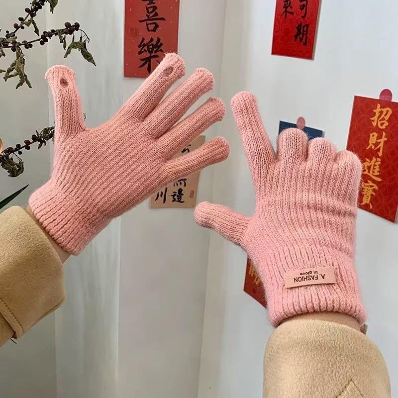 

Новые зимние милые шерстяные перчатки для женщин, зимние велосипедные без пальцев для сохранения тепла, женские без пальцев