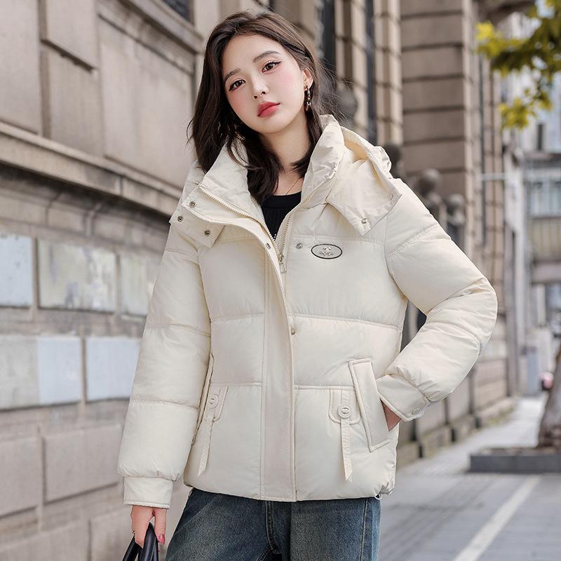 Women’s Short Hooded Windproof Thicken Warm Winter Jacket With Raglan Sleeves