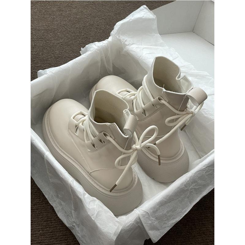 Women's Platform Martin Boots Strap Design High Top Casual Ankle Boots