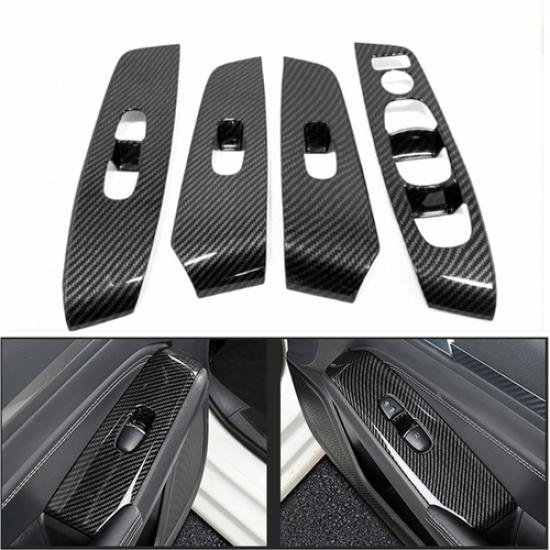 For Nissan Altima - Window Switch Panel Cover Set Carbon Fiber Look