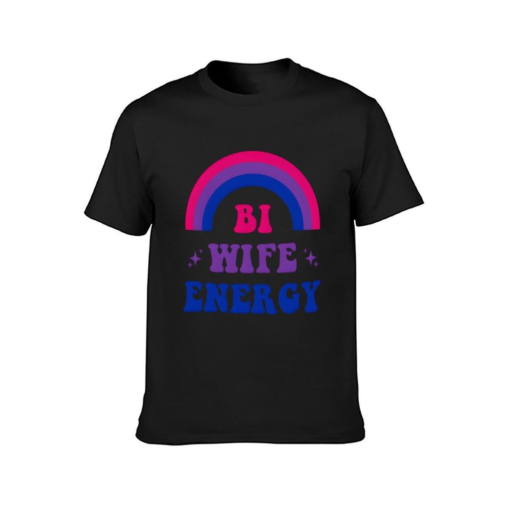 Bi Wife Energy Duma Biseksualna Flaga Biseksualna Wsparcie LGBTQ T-shirt grafika moda koreańska męskie białe t-shirty