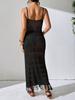 Sexy Hollow Camisole Long Skirt Slim Fit Fringe Beach Skirt Sleeveless Knitted V-neck Camisole Dress