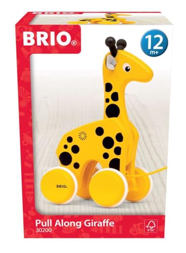 BRIO Brinquedo de Puxar Girafa 30200, para idades de 1 ano ou mais. [Brinquedo, Brinquedo de Madeira, Presente] (Aniversário/Natal)]